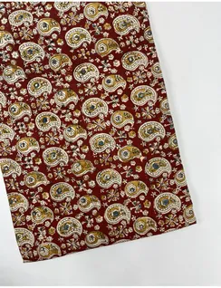 maroon-kalamkari-vegan-silk-cotton-fabric-hnyf0073-a