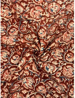 maroon-kalamkari-vegan-silk-cotton-fabric-hnyf0077-b