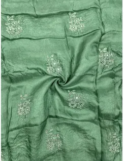 Green Color Jute Silk Fabric2