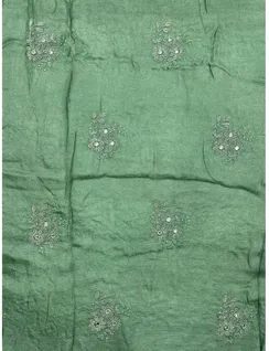 Green Color Jute Silk Fabric3