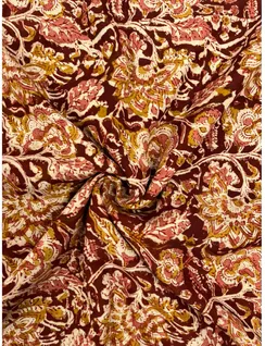 maroon-kalamkari-vegan-silk-cotton-fabric-hnyf0102-b