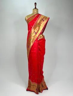 Red Paithani Silk Saree2