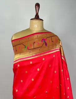 Red Paithani Silk Saree3