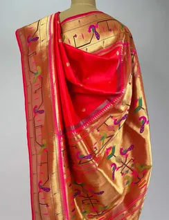 Red Paithani Silk Saree4