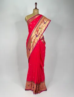 Rani Pink Color Paithani Silk Saree2