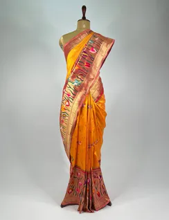 Mustard Paithani Silk Saree2