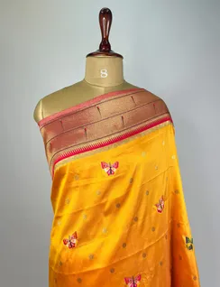 Mustard Paithani Silk Saree3