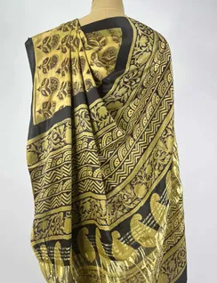 Olive Ajrak Printed Modal Silk Saree4