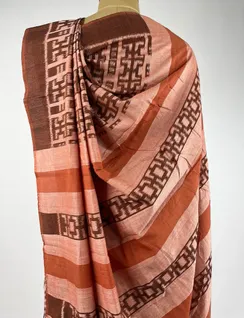 Peach Orissi Ikat Cotton Saree4