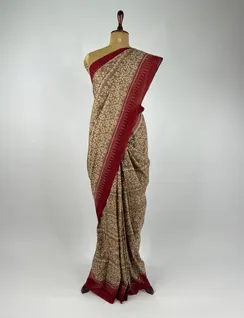 Beige Orissi Cotton Ikat Saree2