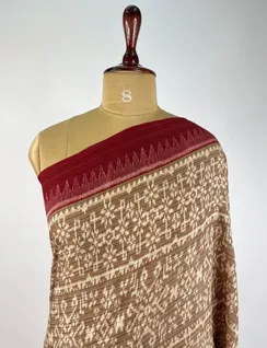 Beige Orissi Cotton Ikat Saree3