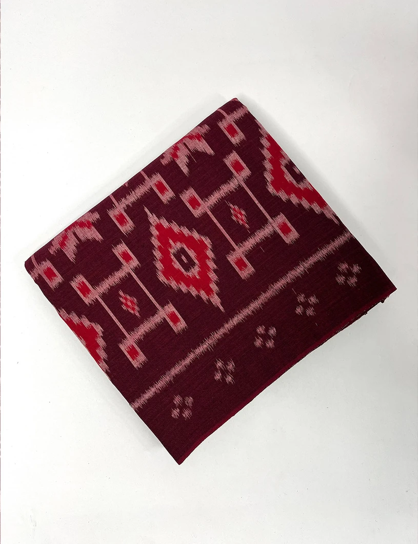Maroon Orissi Cotton Ikat Saree1