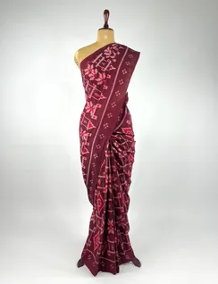 Maroon Orissi Cotton Ikat Saree2