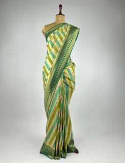 Green Hand Painted Soft Silk Saree2