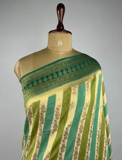 Green Hand Painted Soft Silk Saree3