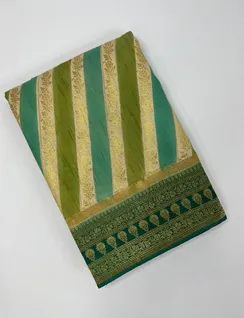 Green Hand Painted Soft Silk Saree1