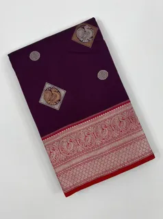 Maroon color Kanjivaram silk saree1