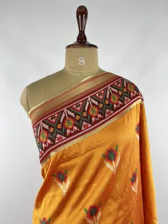 Mustard color Patola silk saree3