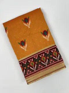 Mustard color Patola silk saree1