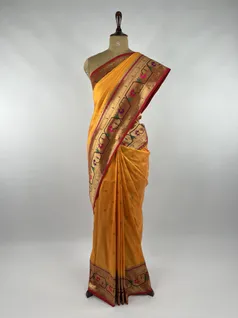 Mustard color Paithani silk saree2