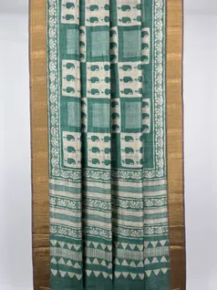 rama-green-color-soft-tussar-silk-saree-hny0214-b