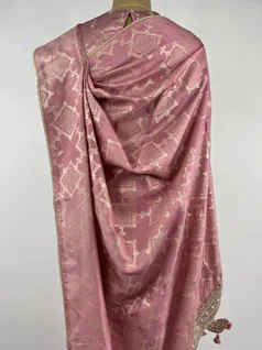 Dark Blush color Banarasi silk saree4