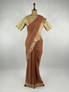 Rust color Georgette Silk saree2