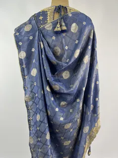 Blue color soft Tissue Banarasi silk saree4