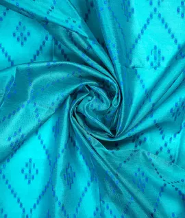 turquoise-colour-vegan-dupion-silk-ikat-weave-saree-hny0556-hny0557-c