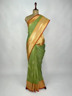 Green color Kanjivaram silk saree2