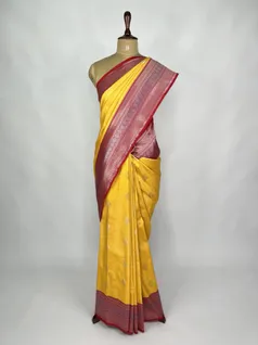 Yellow color Kanjivaram silk saree2