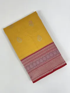 Yellow color Kanjivaram silk saree1