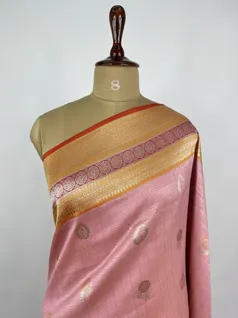 Peach color Kanjivaram silk saree3