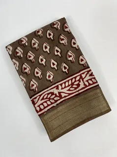 organic-brown-color-dabu-print-on-vegan-silk-saree-hny0424-a