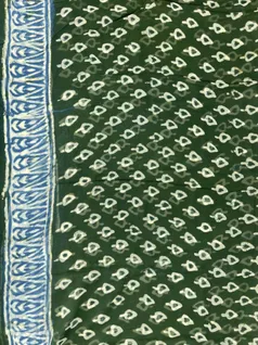 Organic Green color Dabu print on Vegan Georgette silk saree4