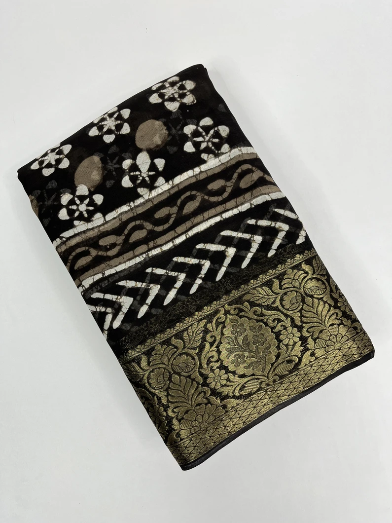 organic-brown-color-dabu-print-on-vegan-georgette-silk-saree-hny0446-a