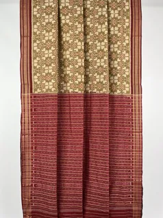 Oak color hand made pure cotton Orissi ikat saree2