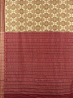 Oak color hand made pure cotton Orissi ikat saree3