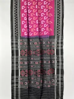 Pink color hand made pure cotton Orissi ikat saree2