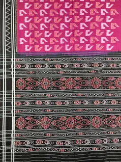 Pink color hand made pure cotton Orissi ikat saree3