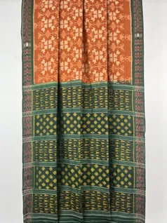 Mustard color hand made pure cotton Orissi ikat saree2