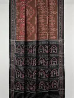 Maroon color hand made pure cotton Orissi ikat saree2