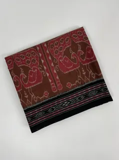 Maroon color hand made pure cotton Orissi ikat saree1