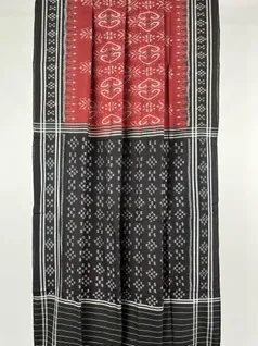 Strawberry color hand made pure cotton Orissi ikat saree2