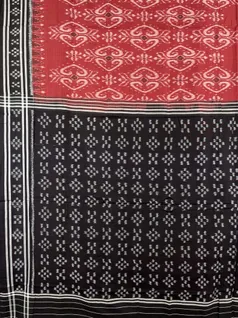 Strawberry color hand made pure cotton Orissi ikat saree3