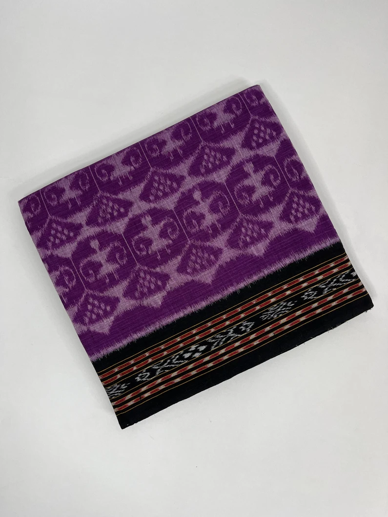 Purple color hand made pure cotton Orissi ikat saree1