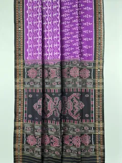 Purple color hand made pure cotton Orissi ikat saree2