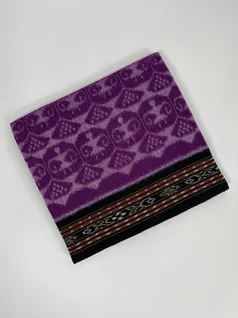 Purple color hand made pure cotton Orissi ikat saree1