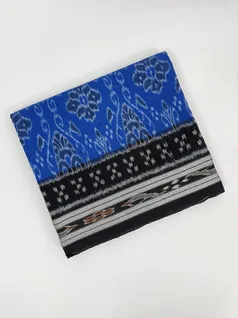 Royal blue color hand made pure cotton Orissi ikat saree1