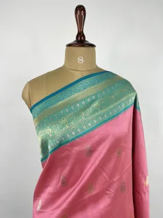 Pink color Kanjivaram silk saree3